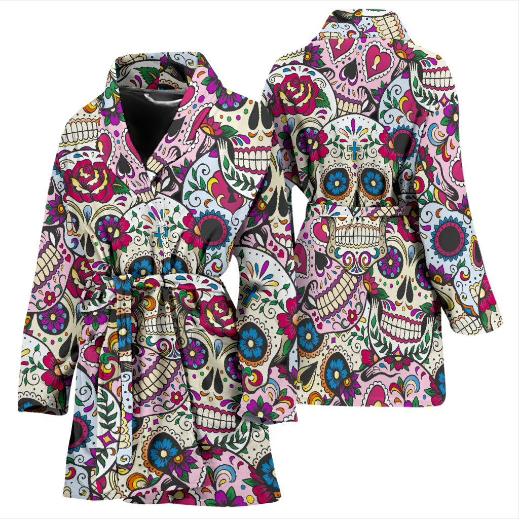 Sugar skull bathrobe