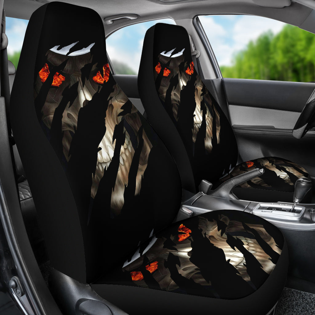 Set 2 pcs Gothic skull car seat covers
