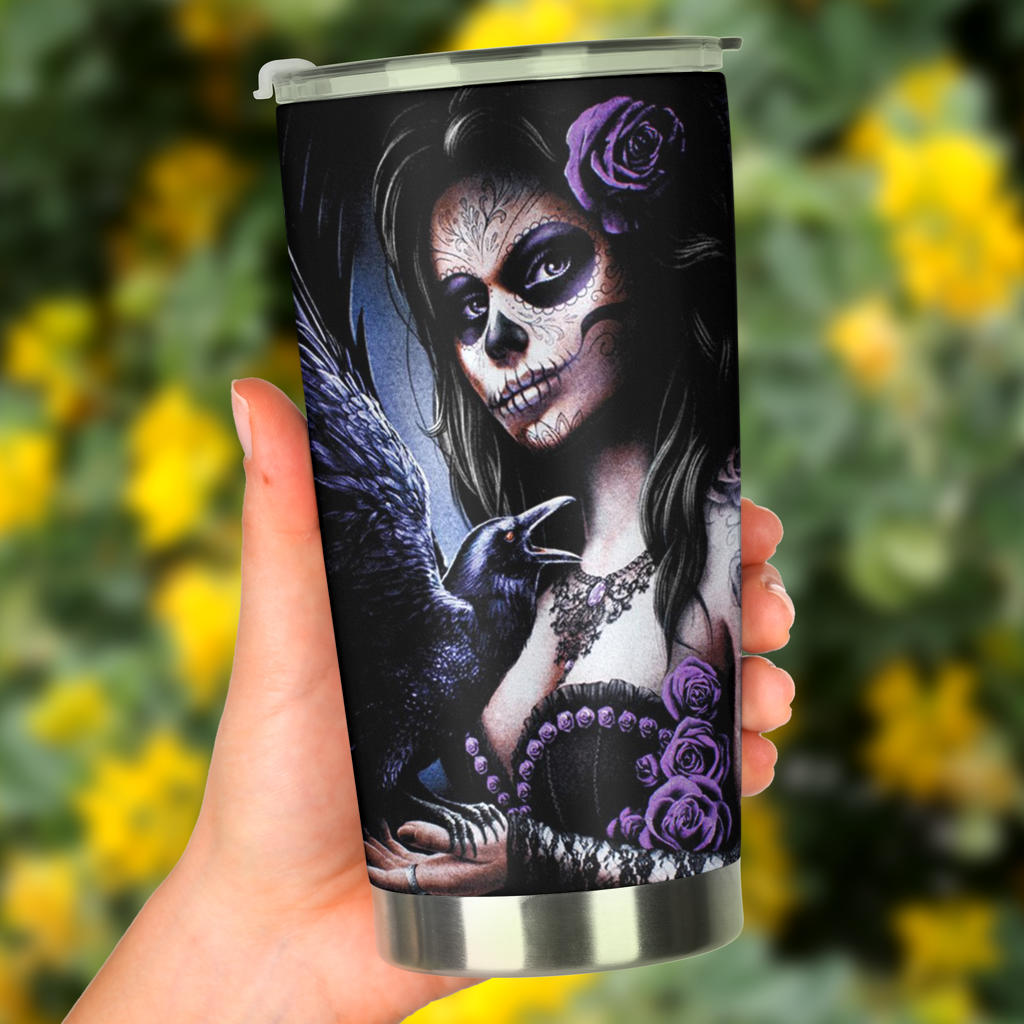 Sugar skull day of the dead tumbler cup