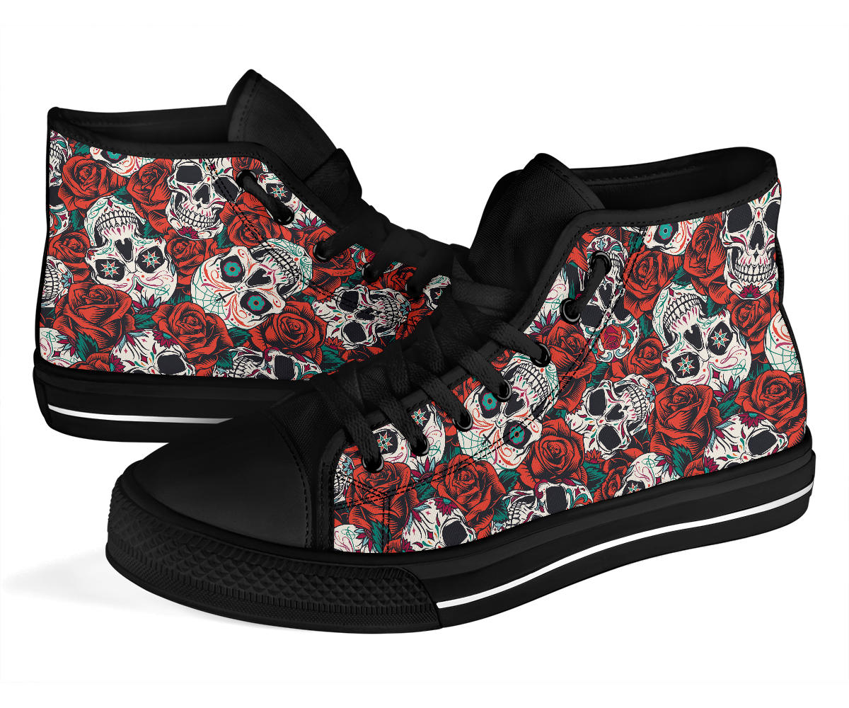 Black Sugar skull high top shoes