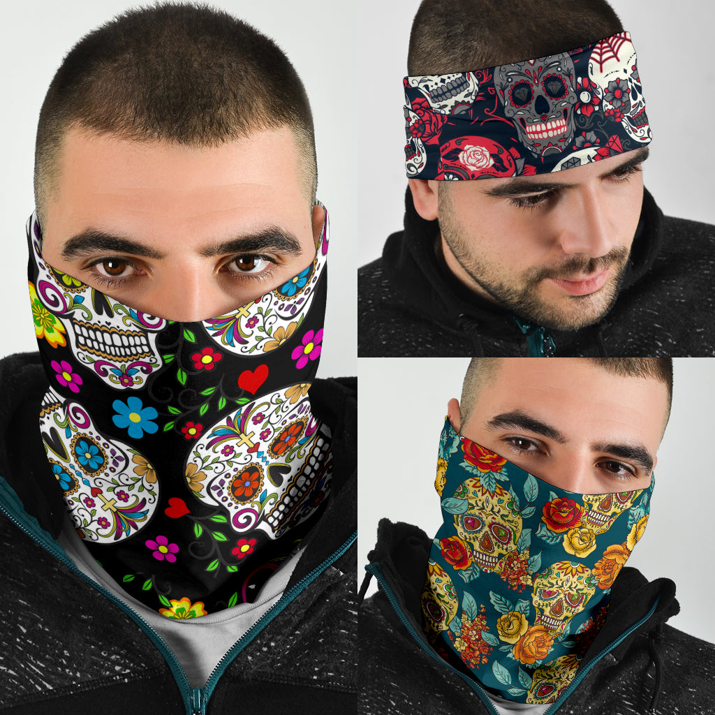 Set of 3pcs sugar skull bandana