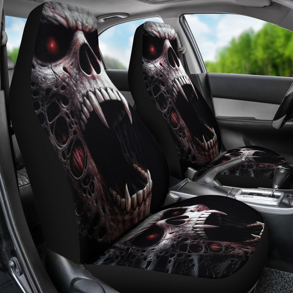 Set 2 skull car seat covers