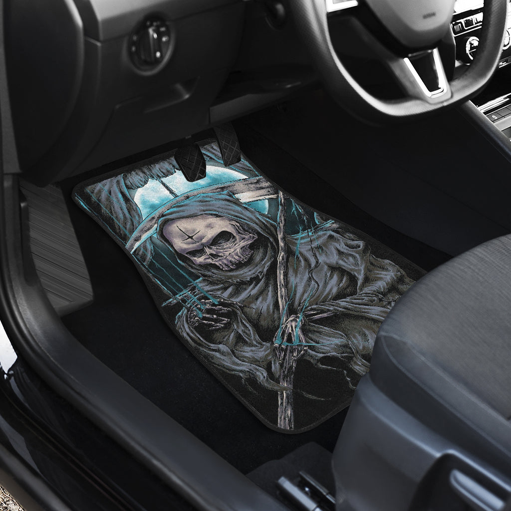 Set of 4 pcs gothic skull car mats