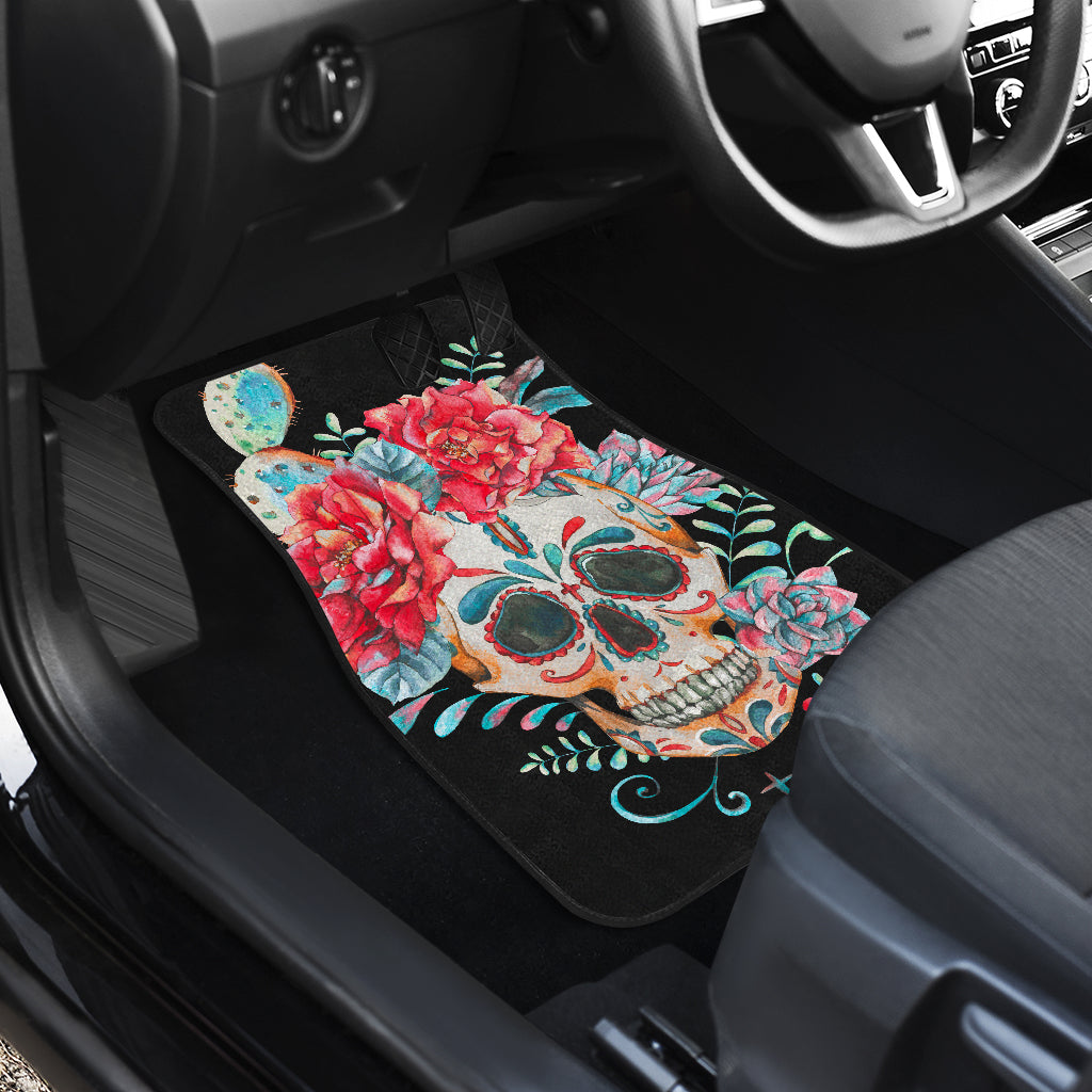 Set of 4 pcs floral car mats