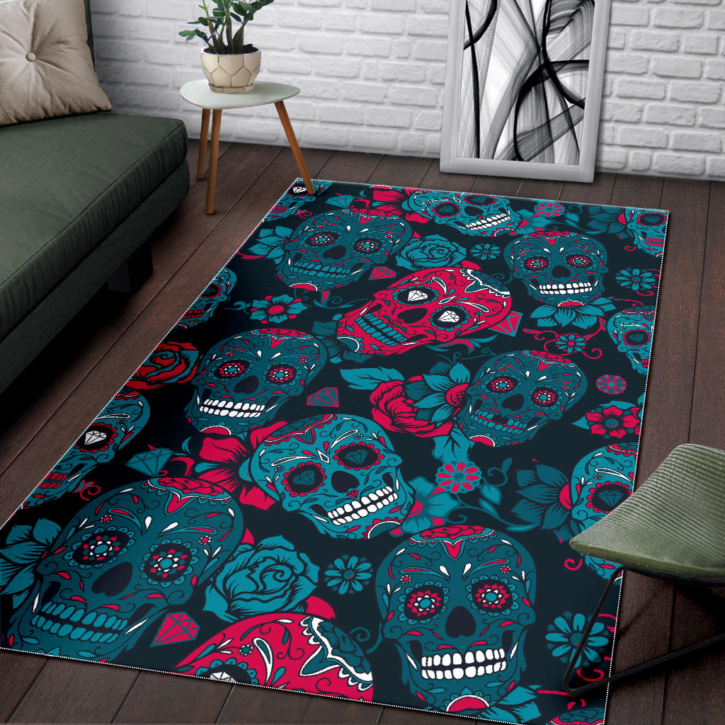 Sugar skull area rug mat carpet