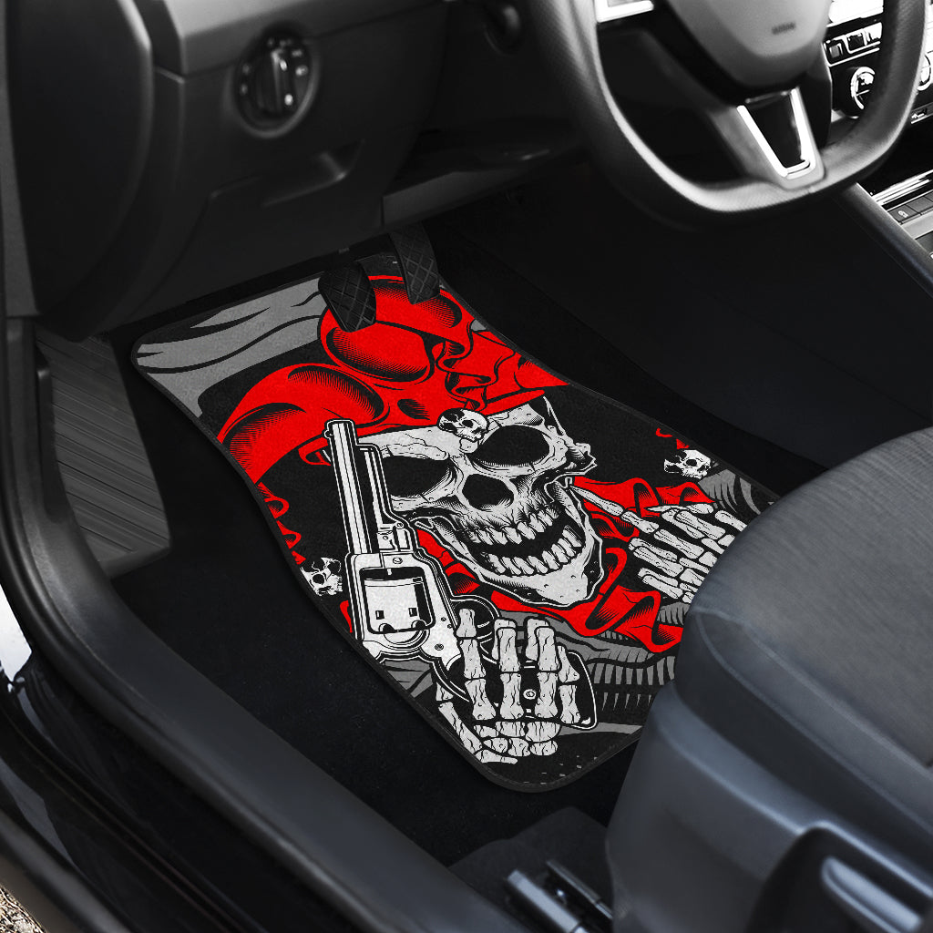 Set of 4 pcs skull car mats