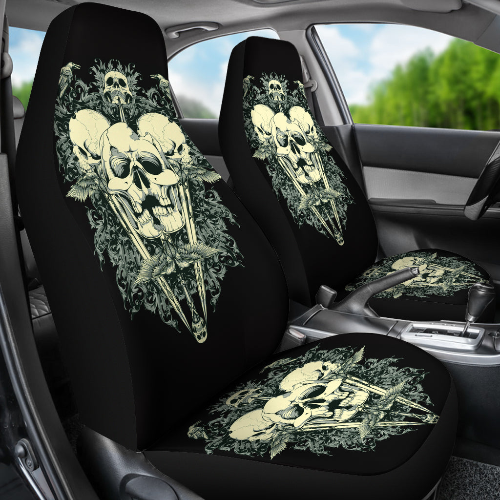 Set of 2 - Skulls - Car seat covers