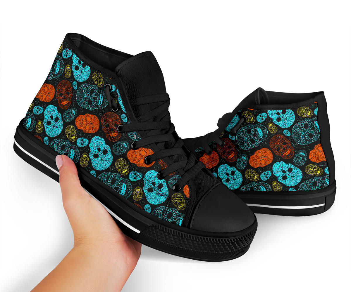 Sugar Skull High Top Shoes Day of the dead shoes