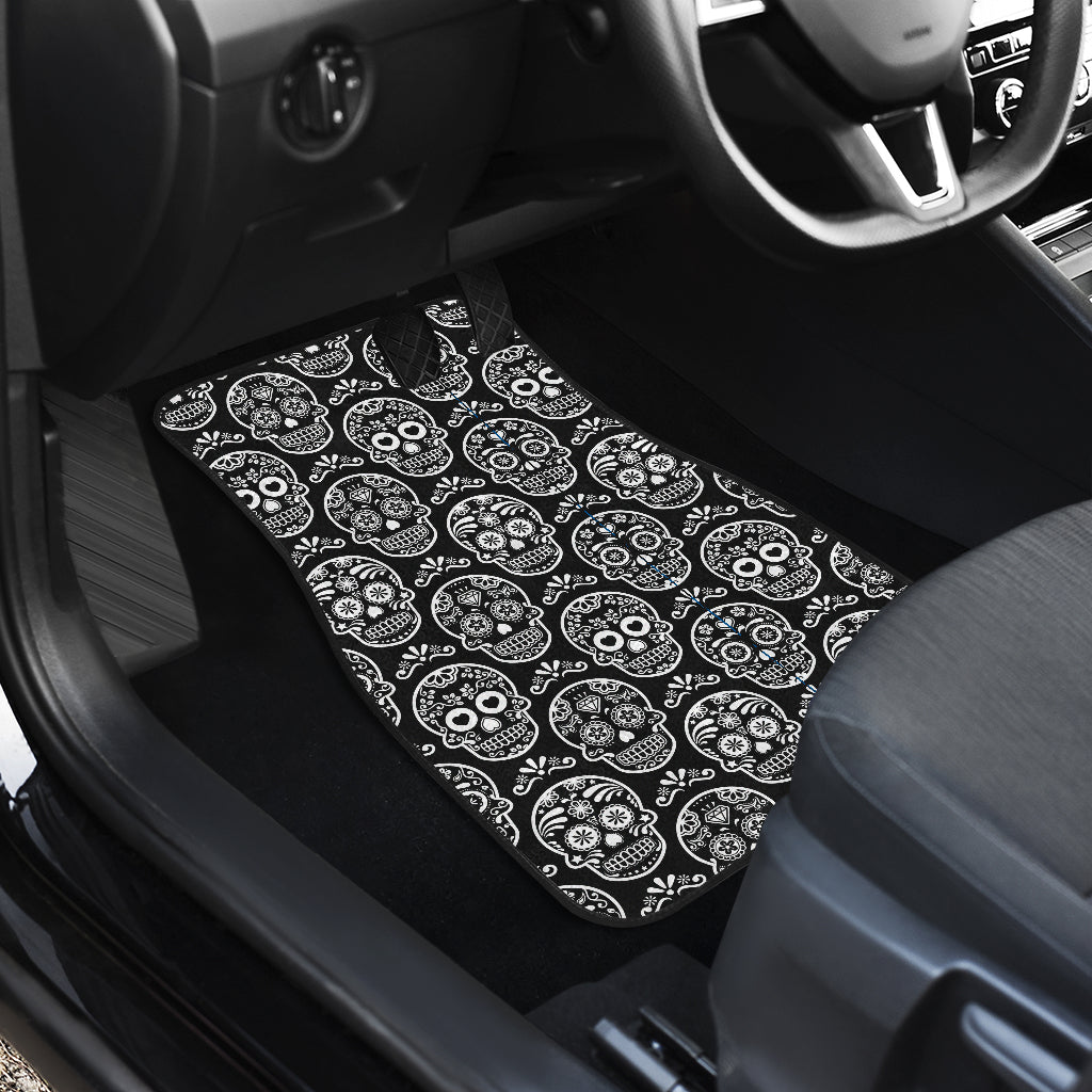 Set 4 pcs sugar skull car mats