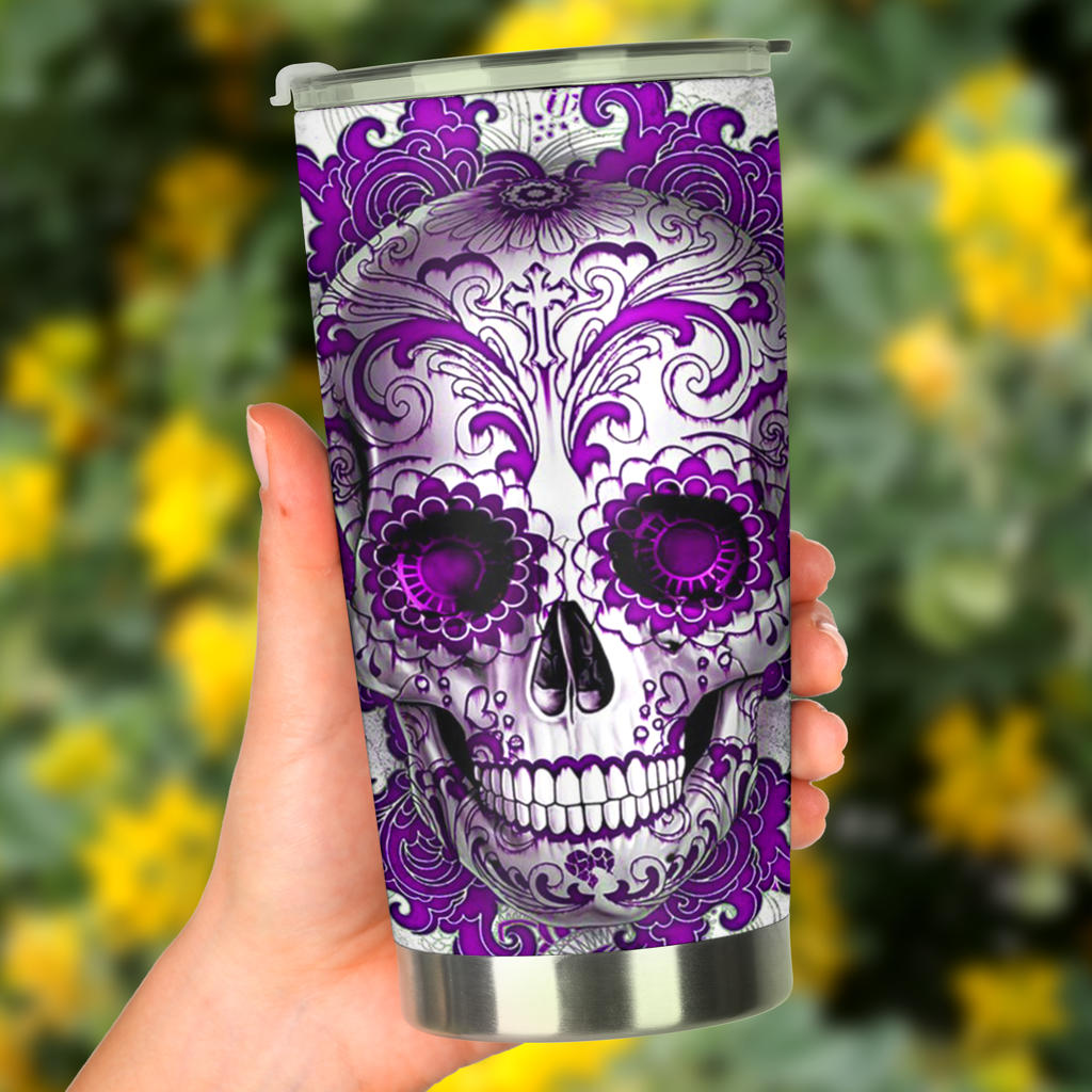 Sugar skull day of the dead tumbler cup