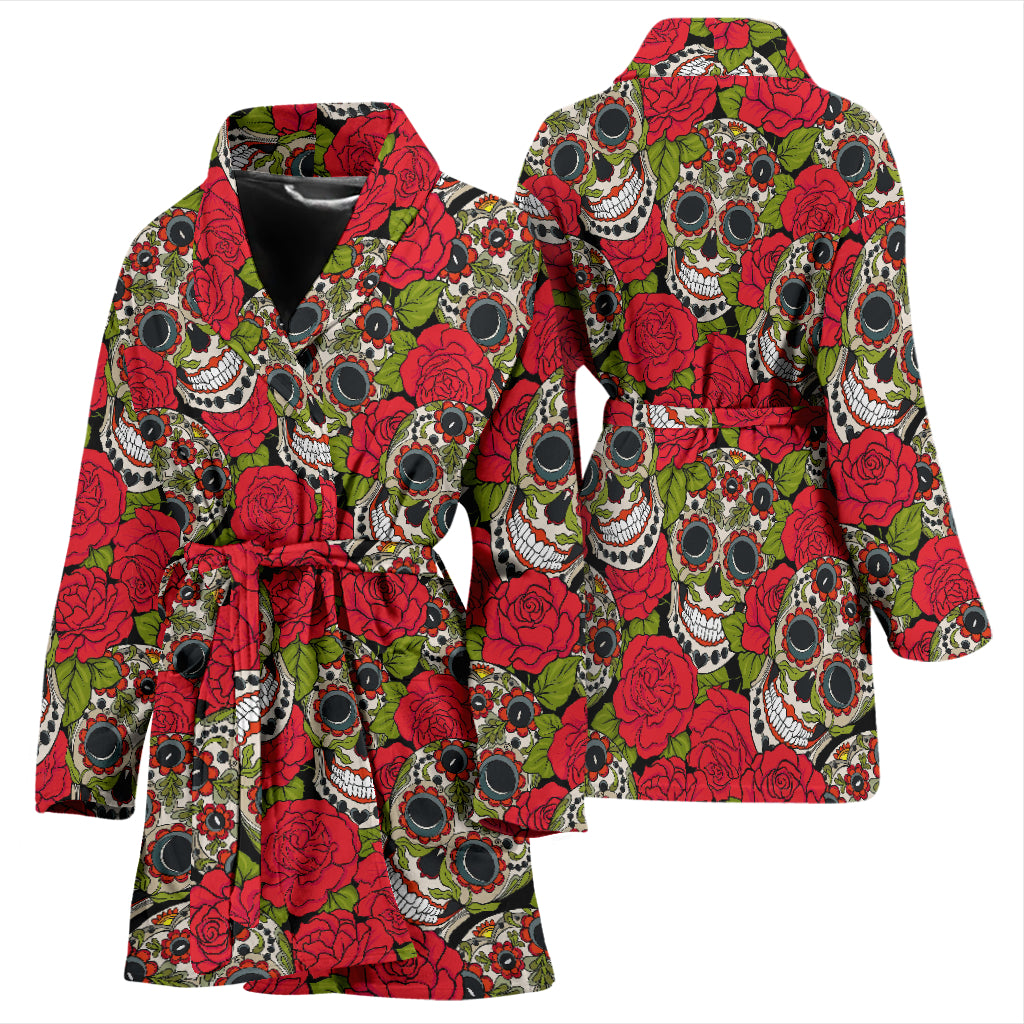 Day of the dead sugar skull bath robe