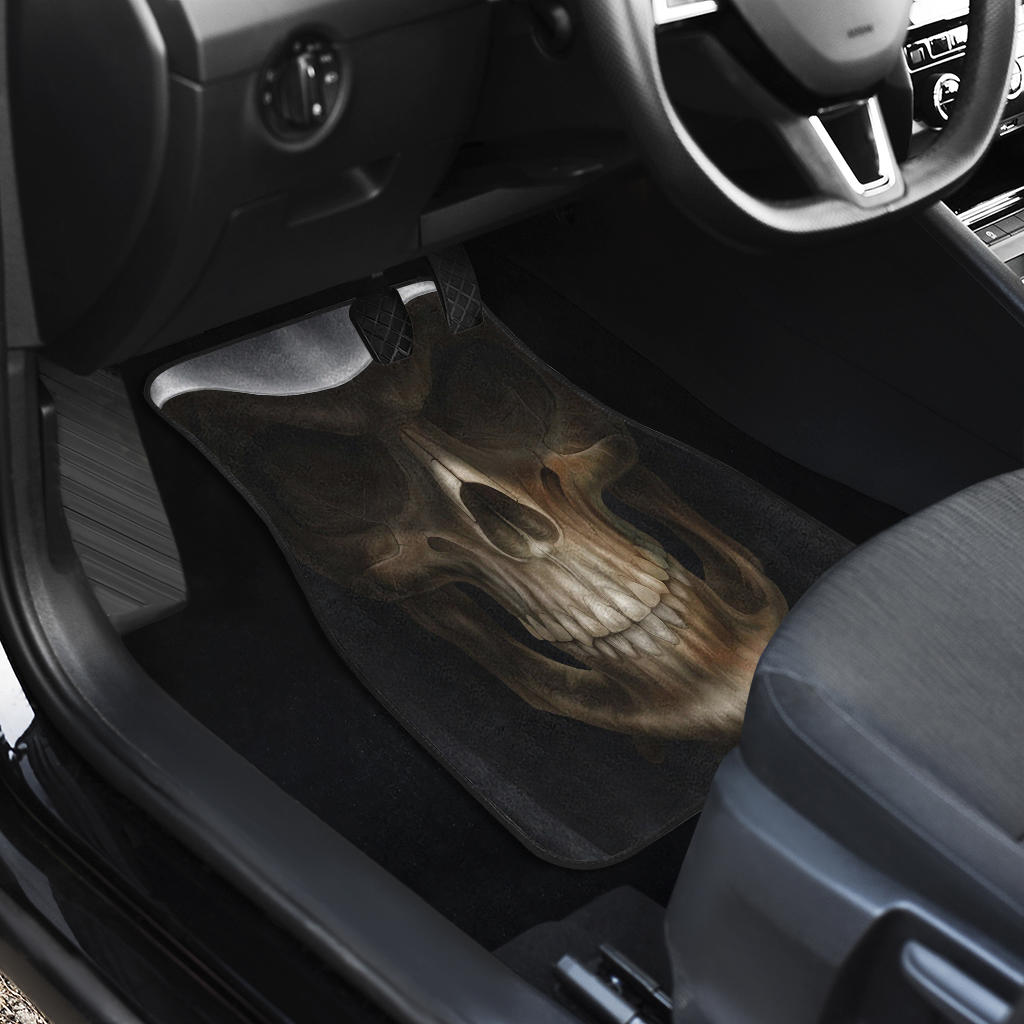 Set of 4 pcs skull gothic grim reaper car mats