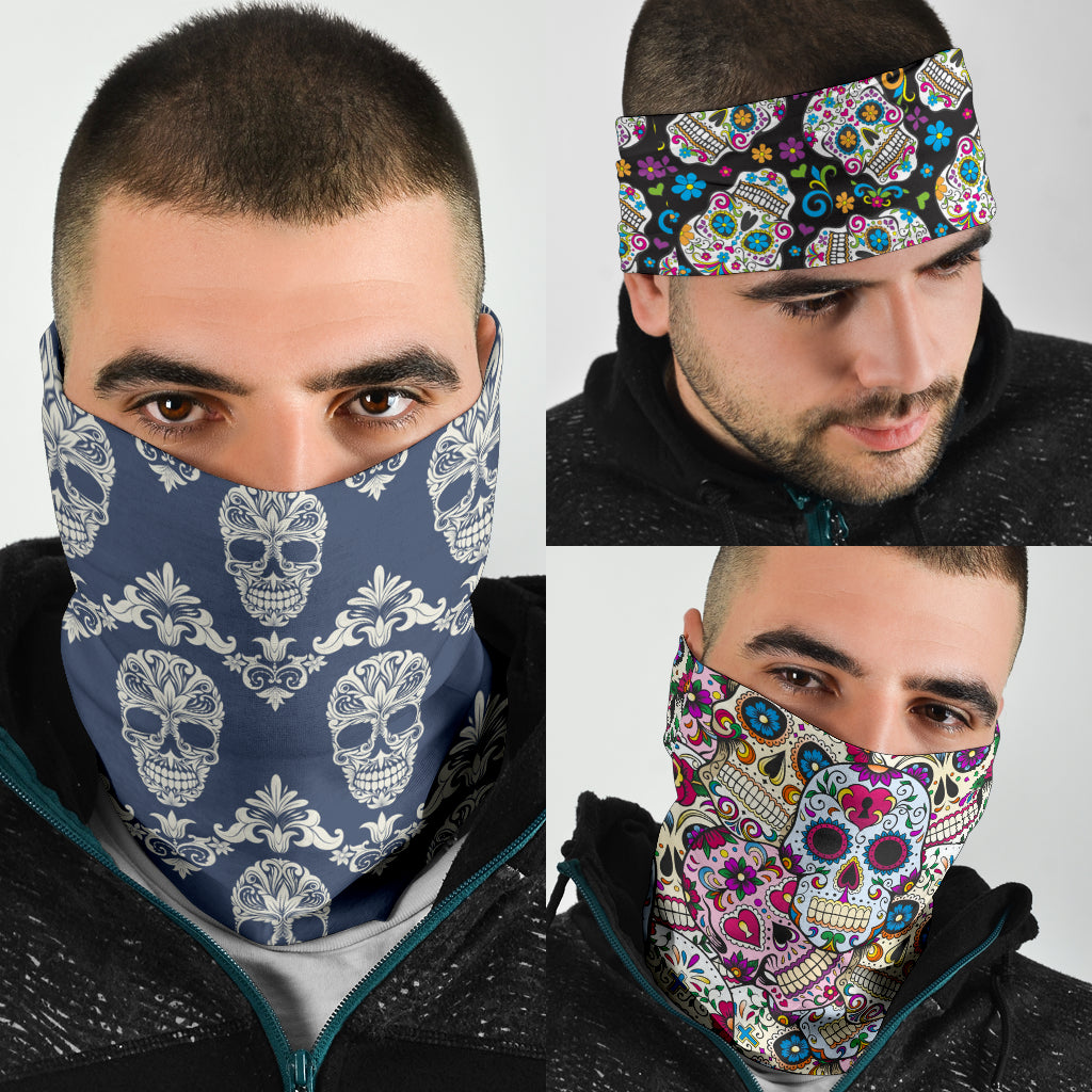 Set of 3 pcs sugar skull day of the dead bandana