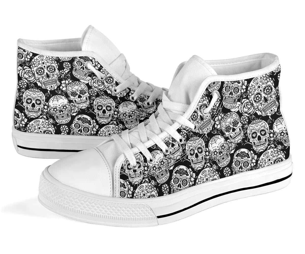Black Sugar skull high top shoes
