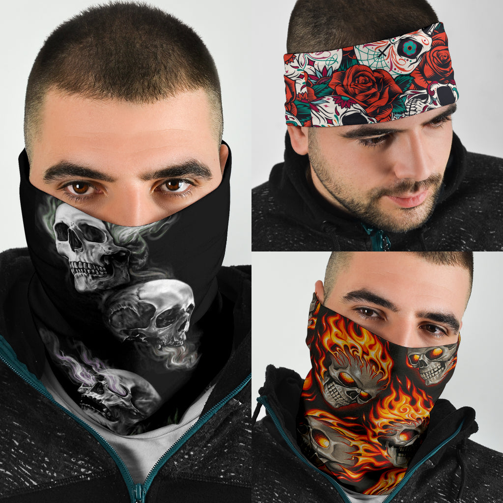 Set of 3 awesome skull bandana