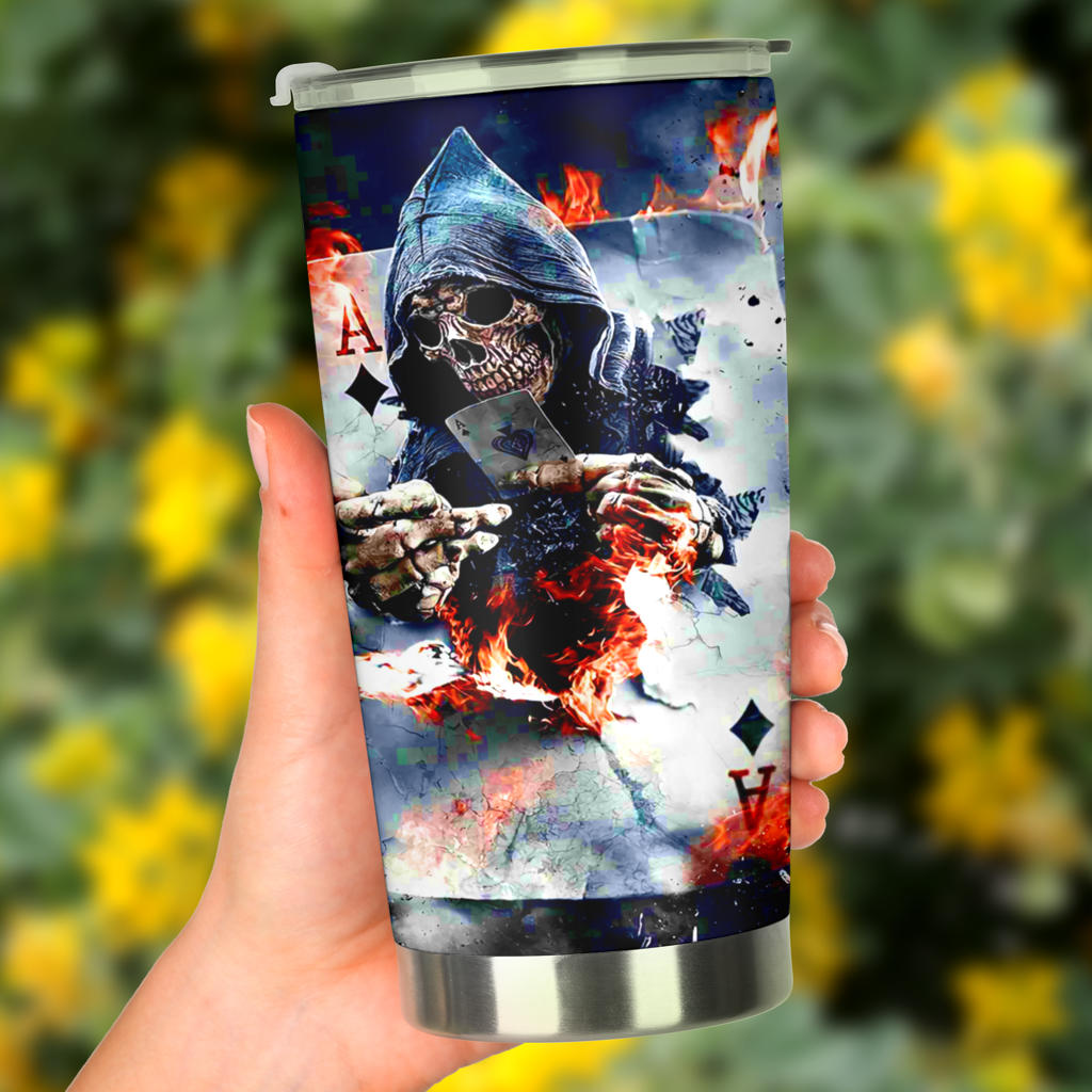 Halloween tumbler, skull freezer Mug, christmas skull mug, gothic skull coffee mug, goth cup, goth coffee mug, floral skull beer mug