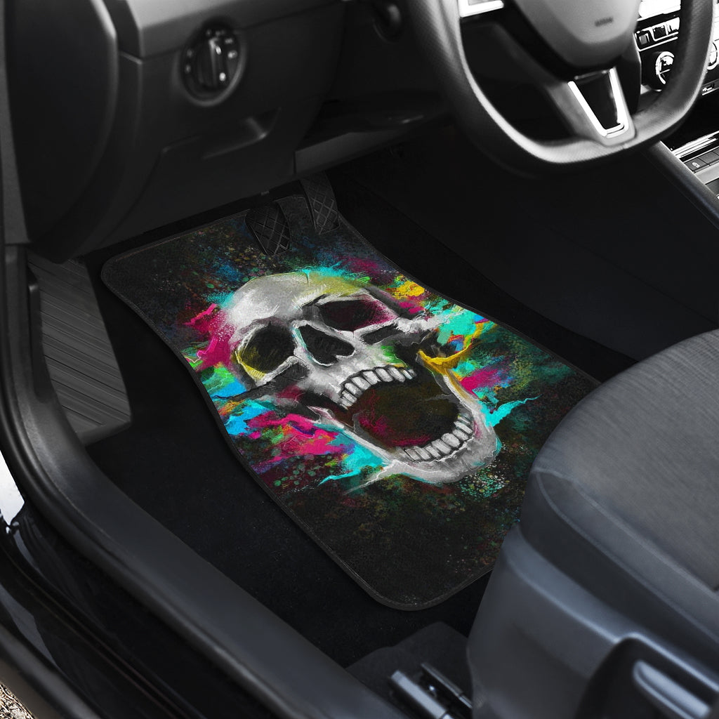 Set of 4 pcs skull car mats