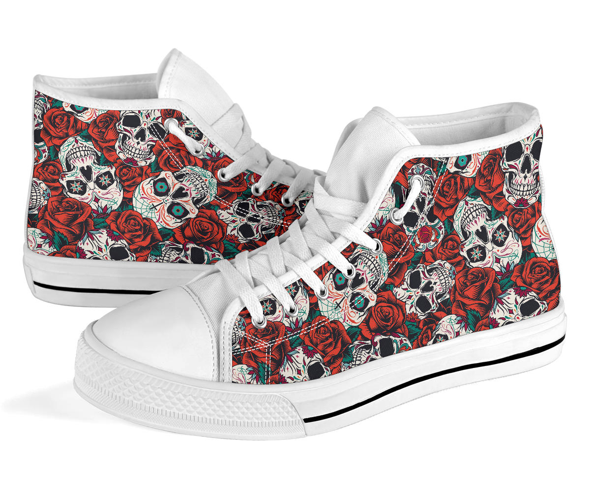 Black Sugar skull high top shoes