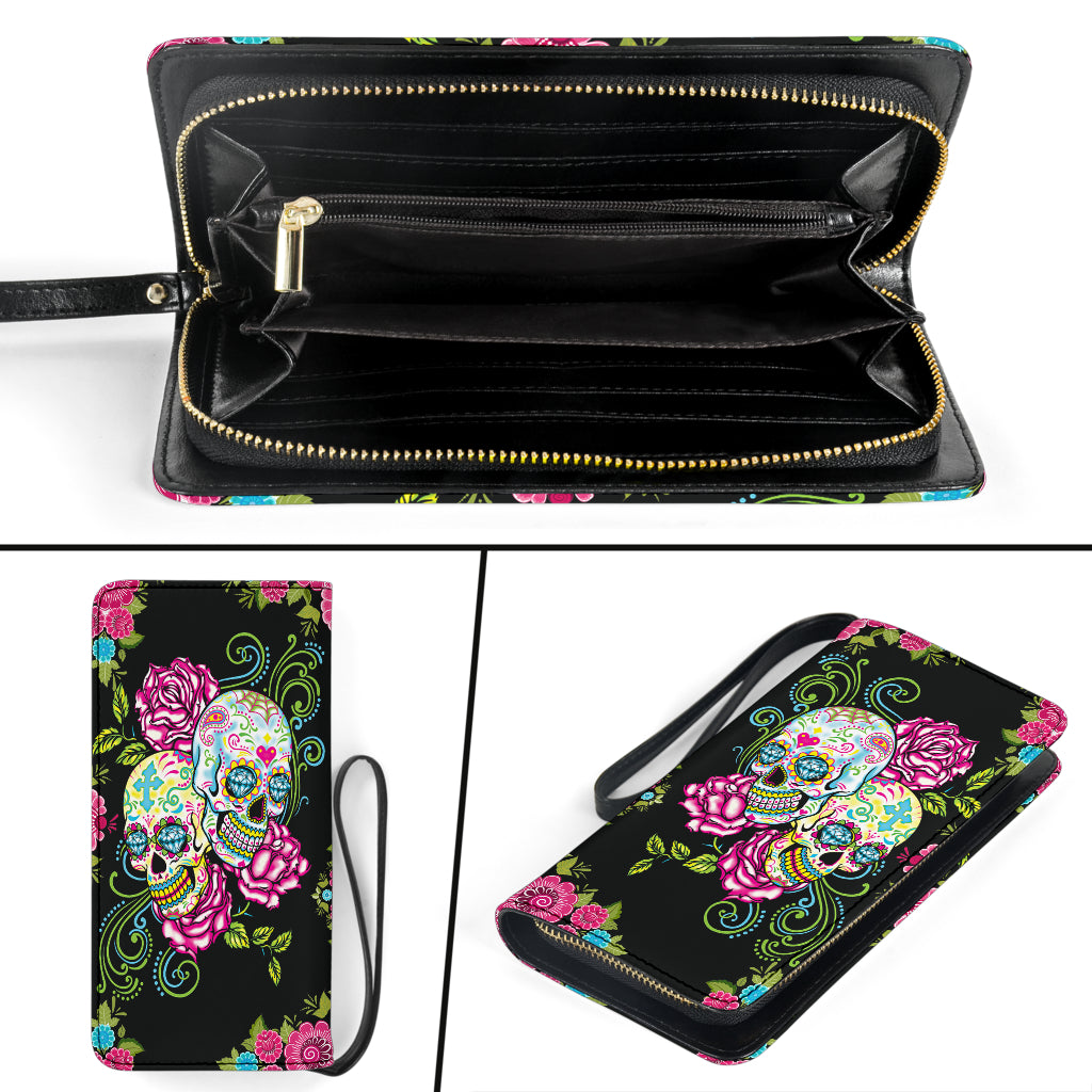 Day of the dead sugar skull girl wallets