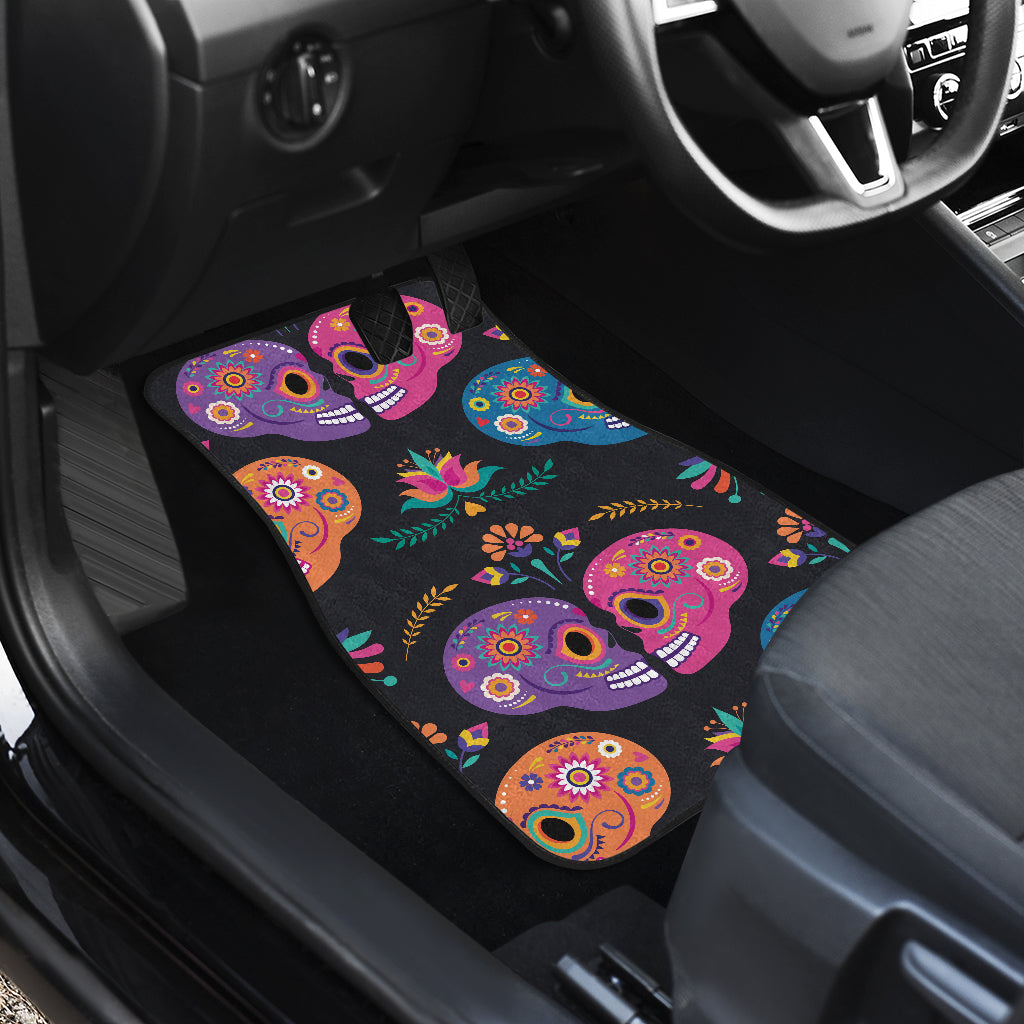 Sugar skull couple car mats