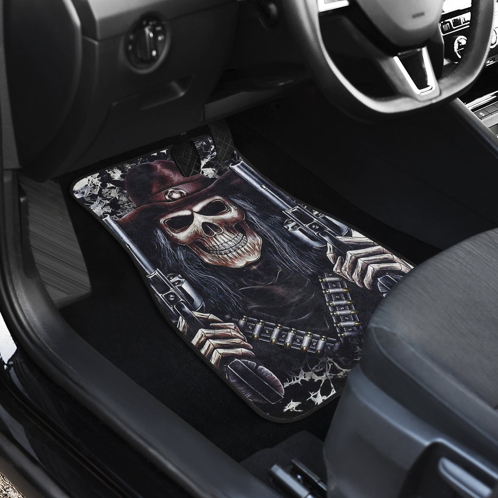 Set 4 pcs gun skull car mats