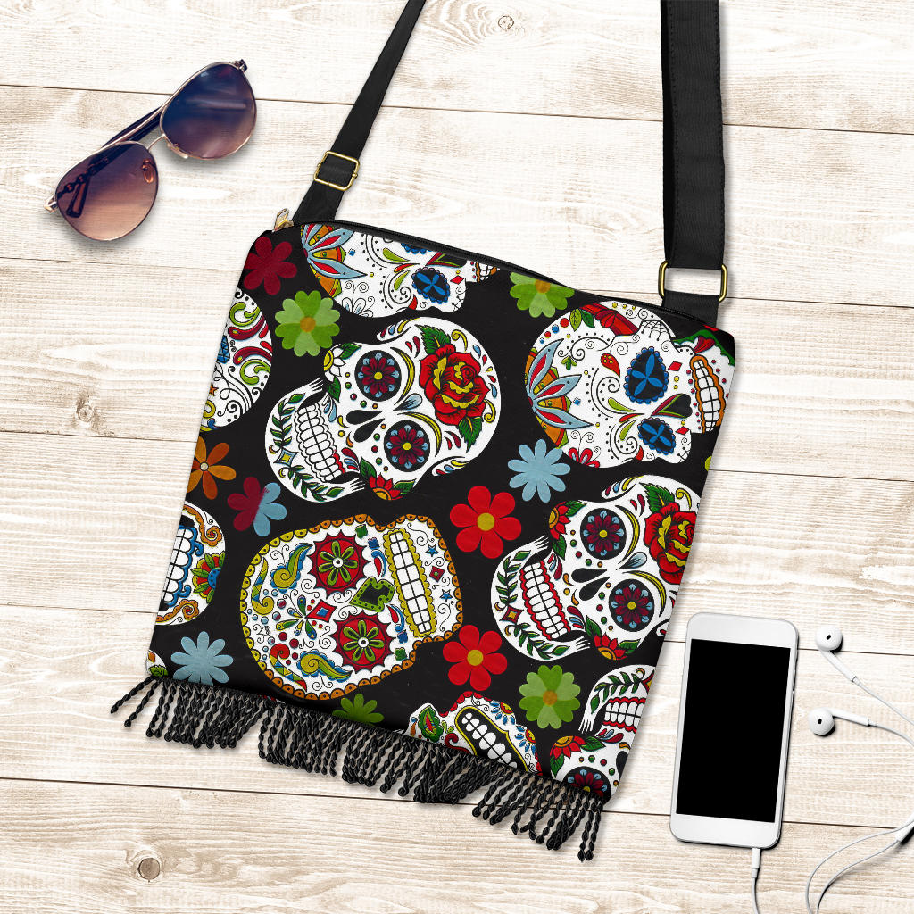 Sugar skull crossbody handbag