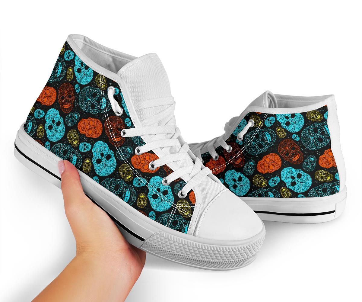 Sugar Skull High Top Shoes Day of the dead shoes