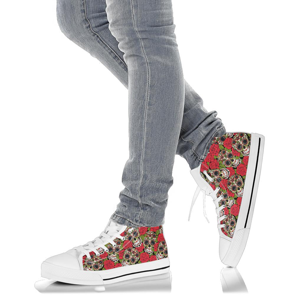 Black Sugar skull high top shoes