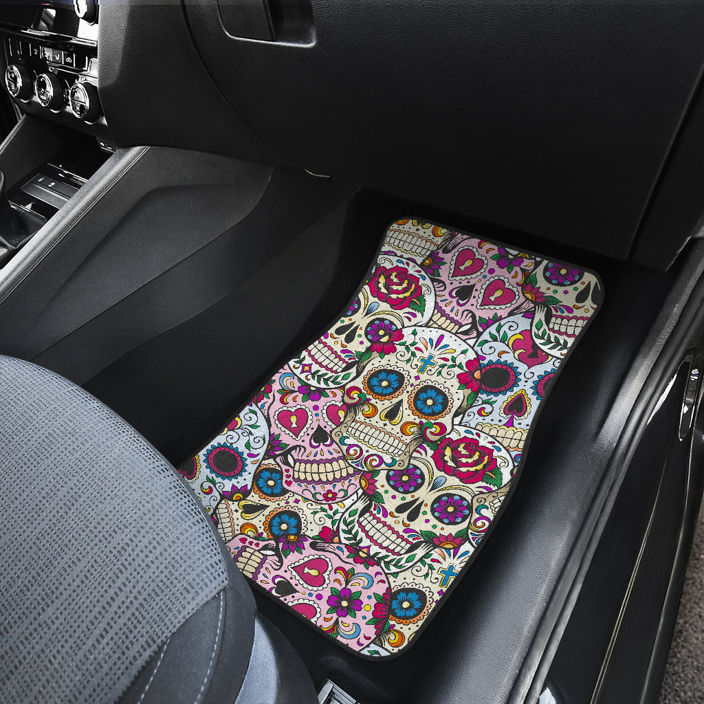 Beatiful sugar skull car mats
