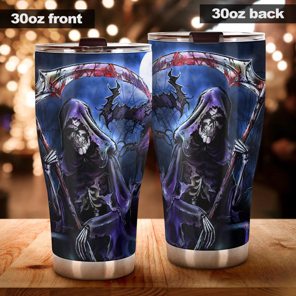 Skeleton freezer Mug, death skull coffee mug, flaming skull mug, horror freezer Mug, flower skull beer mug, death skull tumbler