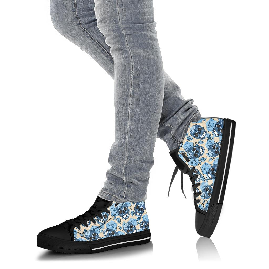 Black Sugar skull high top shoes