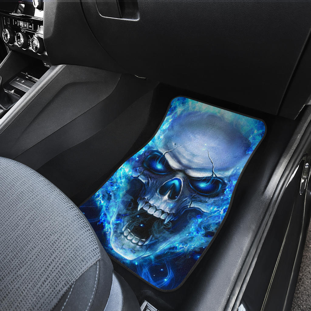 Set of 4 pcs Front and Back Skull car mats