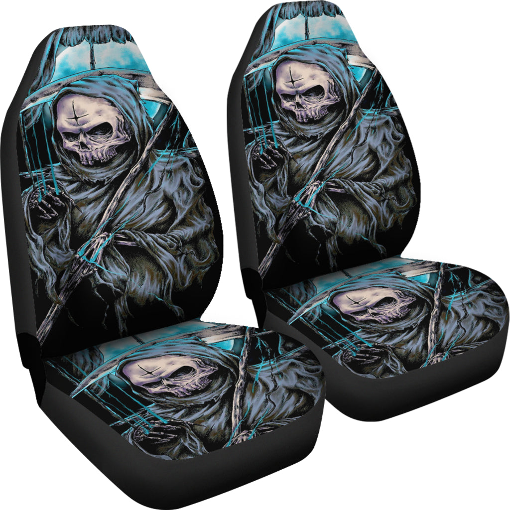 Set 2 pcs Gothic skull car seat covers