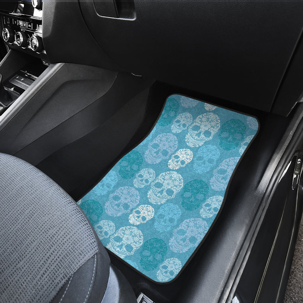 Set 4 pcs sugar skull car mats