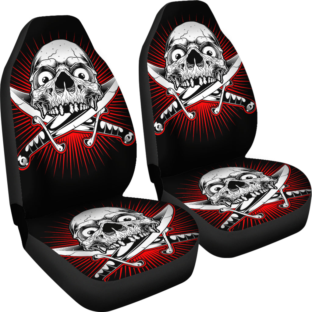 Set of 2 skull car seat covers
