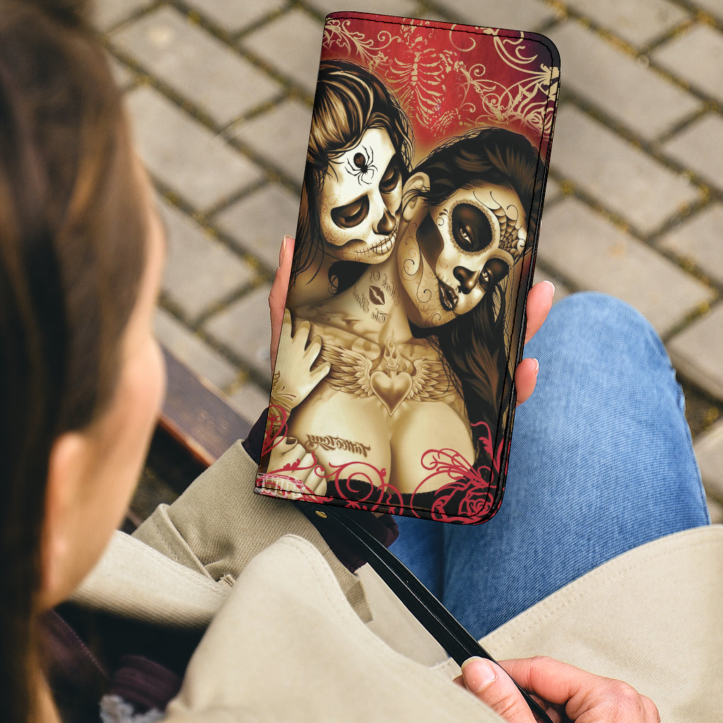 Day of the dead sugar skull girls wallet