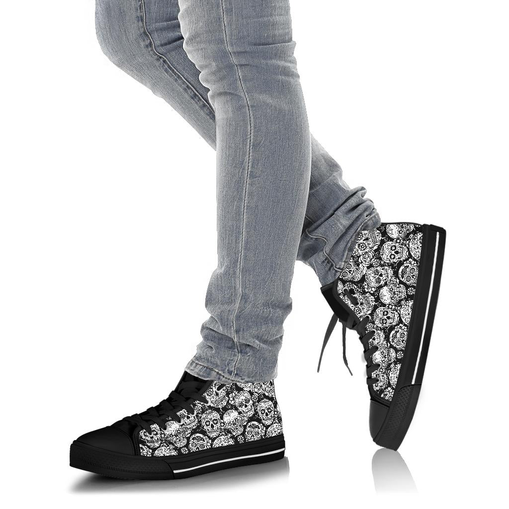 Sugar skull high top shoes