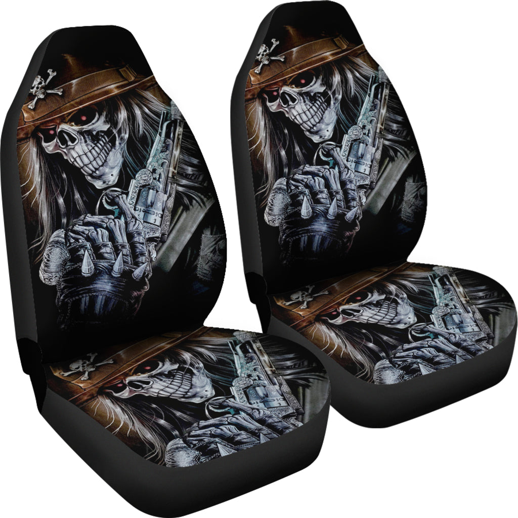 Set 2 pcs Gothic skull car seat covers