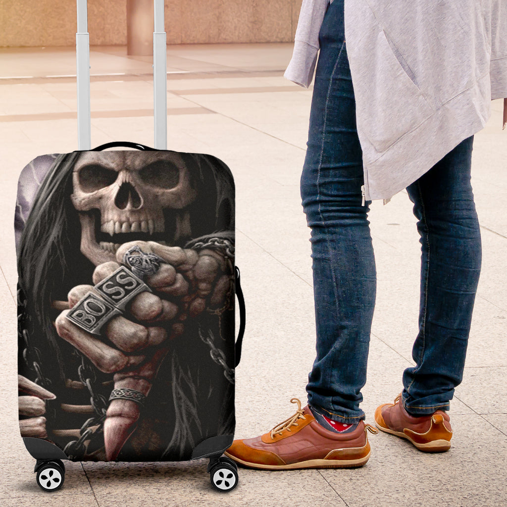 Grim reaper skeleton skull luggage cover, suitcase cover