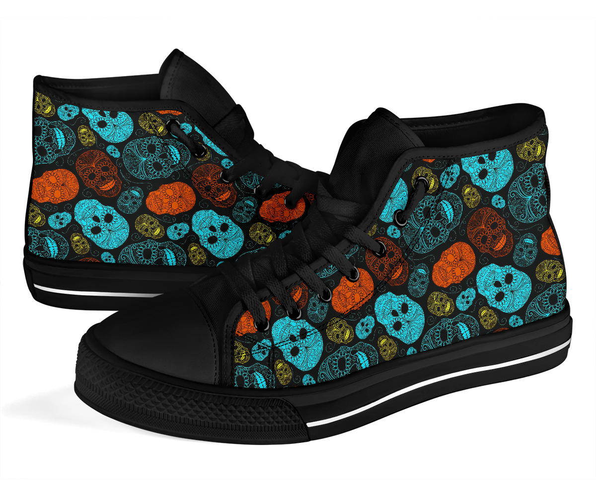Sugar Skull High Top Shoes Day of the dead shoes