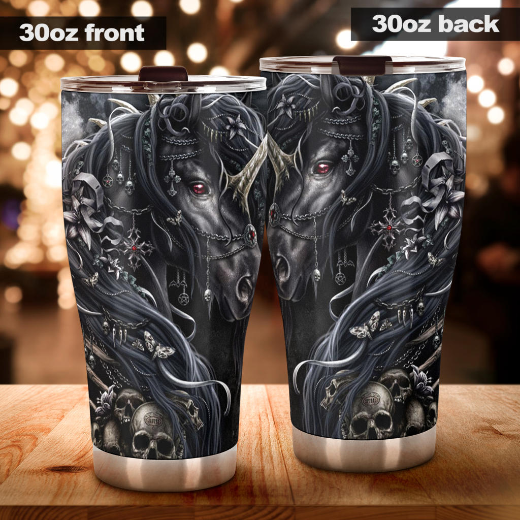 Skull horse tumbler cup