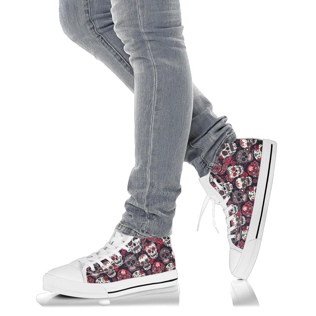 Black Sugar skull high top shoes