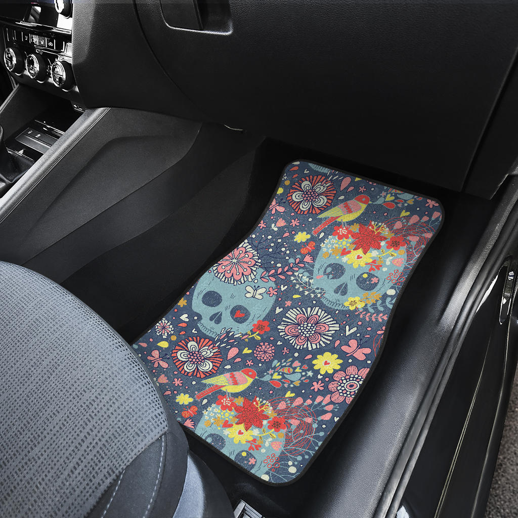 Set of 4 pcs sugar skull car mats