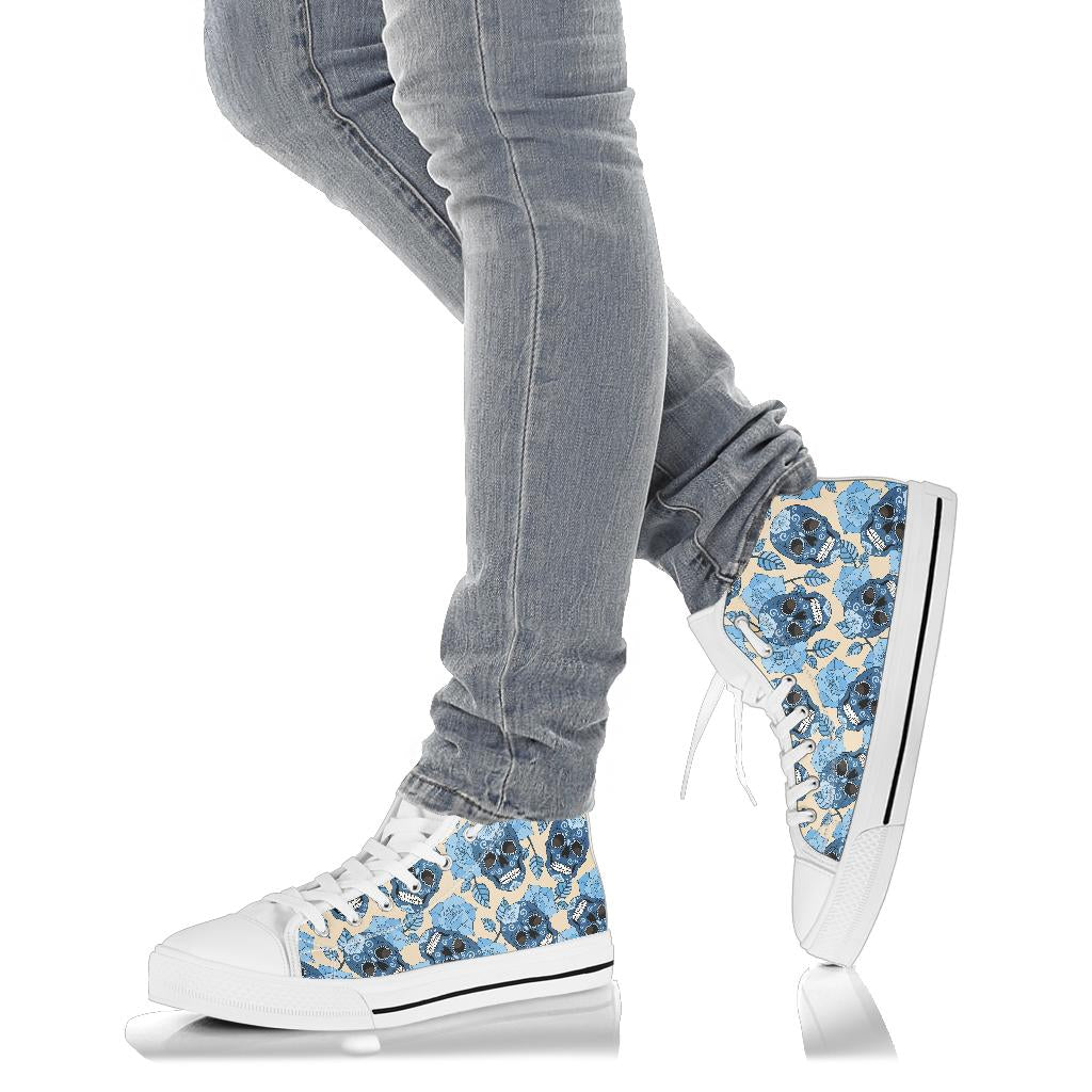 Black Sugar skull high top shoes