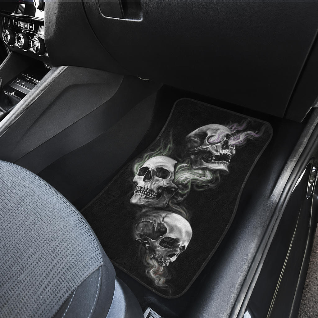 Set 4 pcs sugar skull car mats