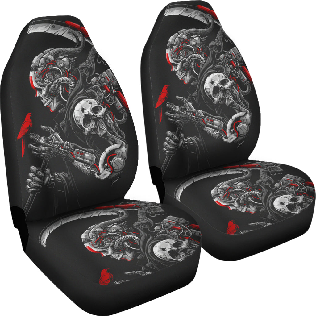 Set of 2 skull car seat covers