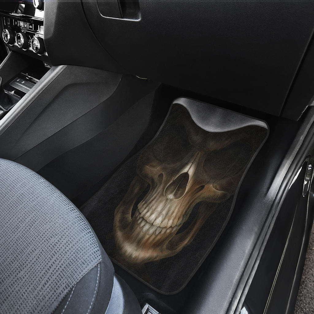 Set of 4 pcs skull gothic grim reaper car mats