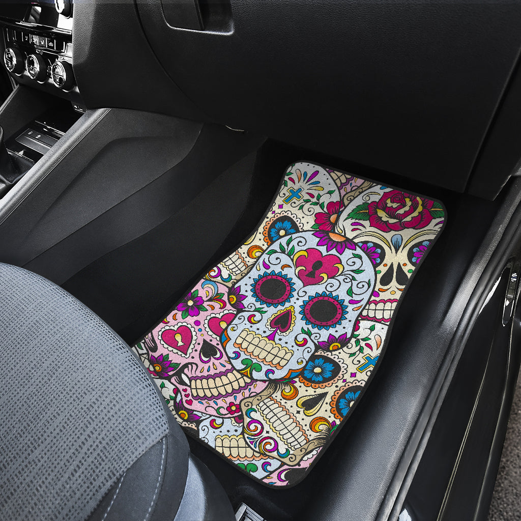 Sugar skull car seat covers & mats