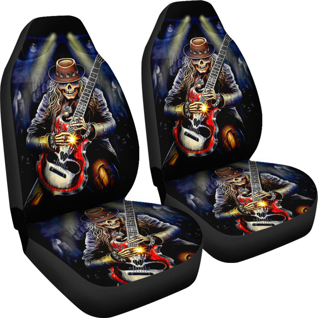 Set 2 pcs Gothic skull car seat covers