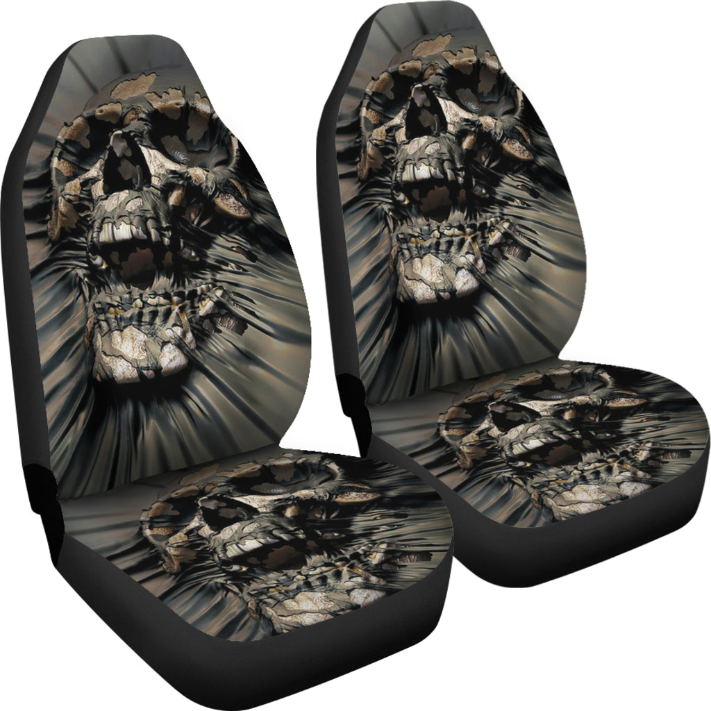 Set 2 pcs Gothic skull car seat covers